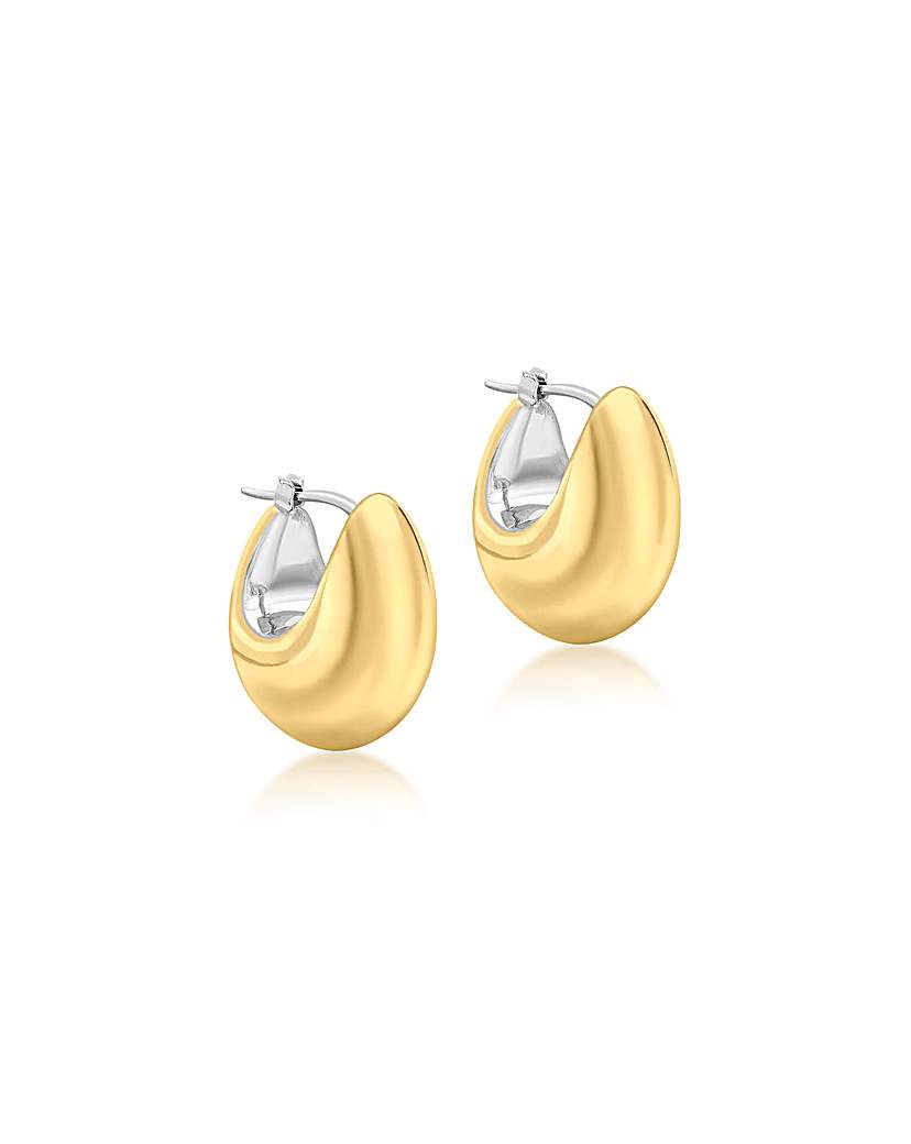 9ct 2Tone Gold Electroform Hoop Earrings