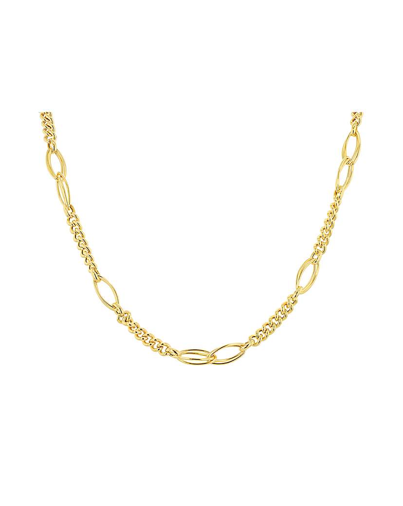 9ct Fancy Curb Double Oval Necklace