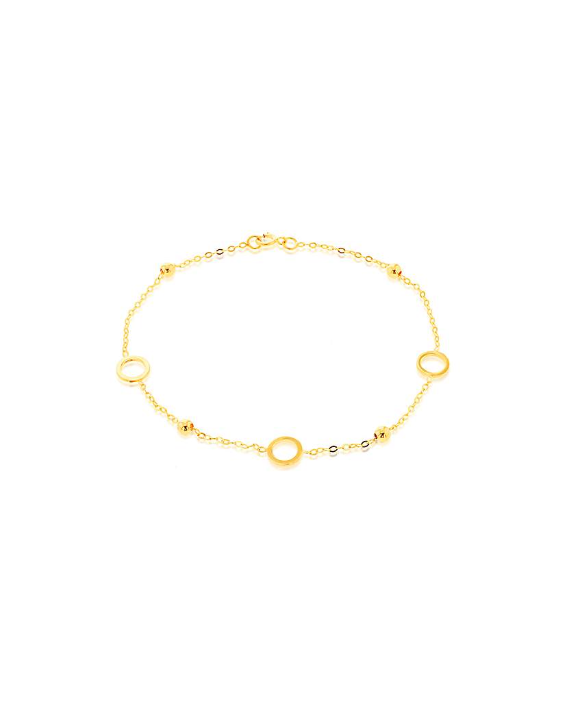 9ct Circle with Bead Bracelet