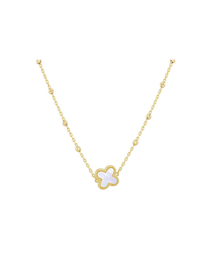 9ct Mother of Pearl Clover Necklace