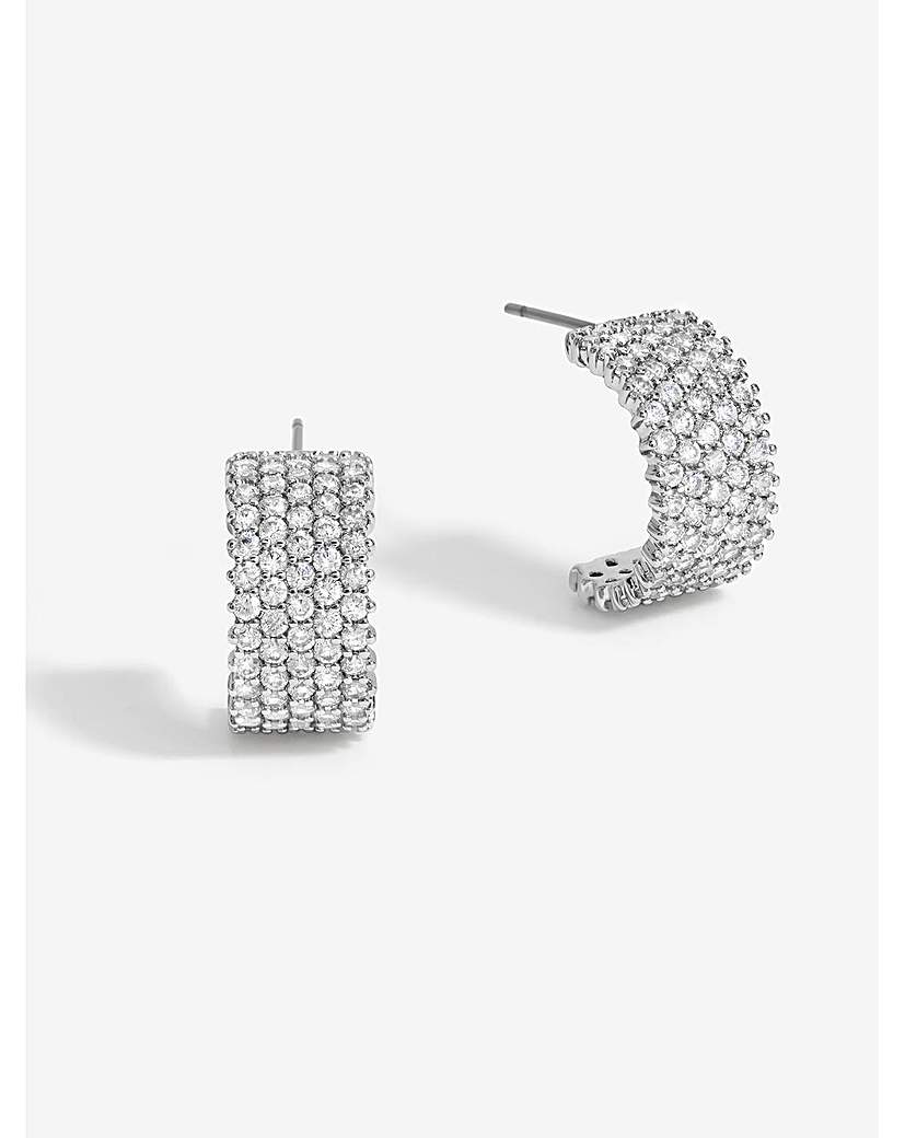 Jon Richard Crystal Pave Hoop Earrings