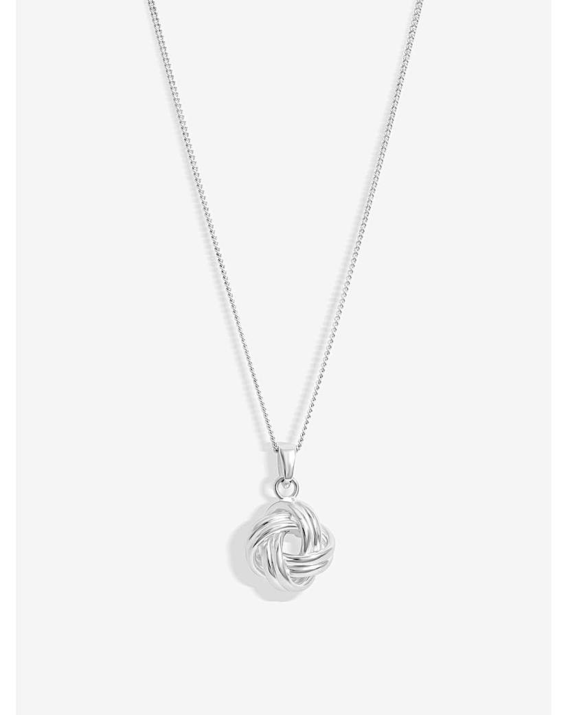 Simply Silver Polished Knotted Pendant