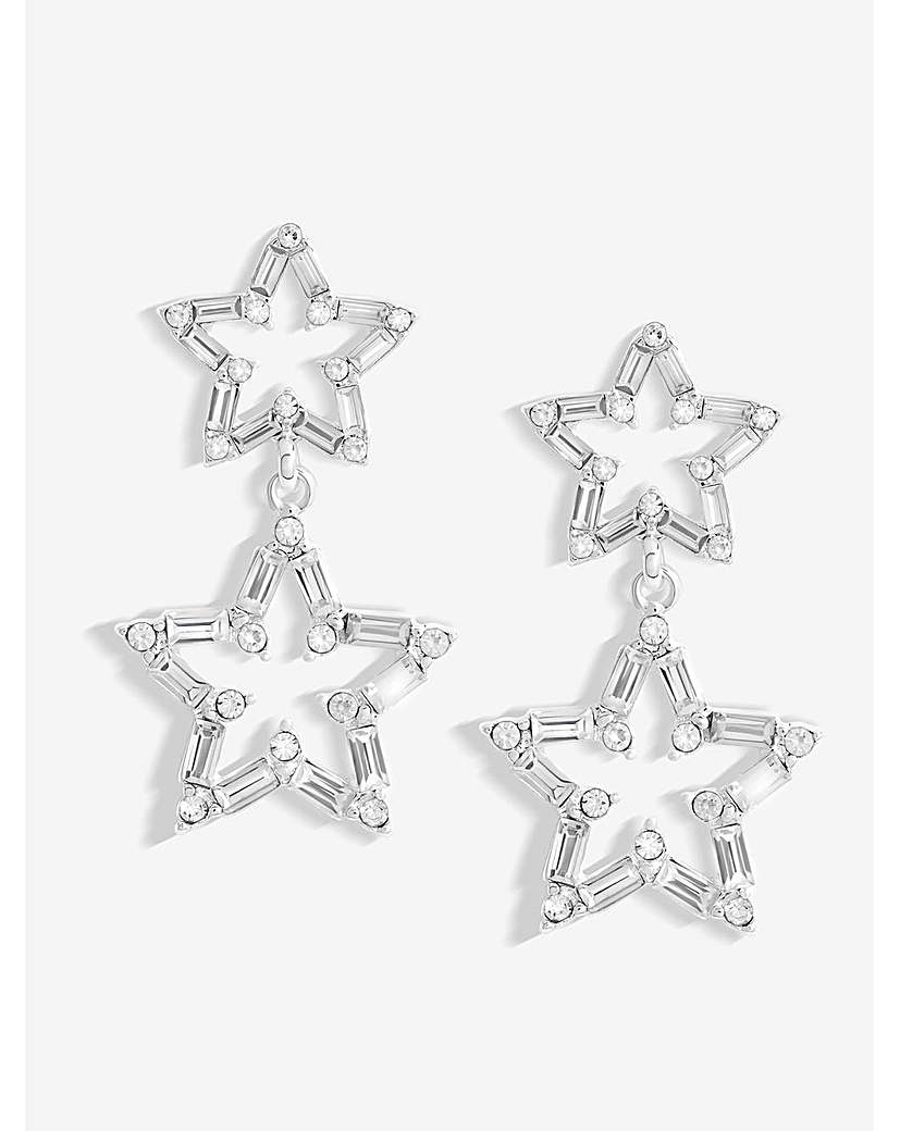 Mood Crystal Baguette Star Drop Earrings