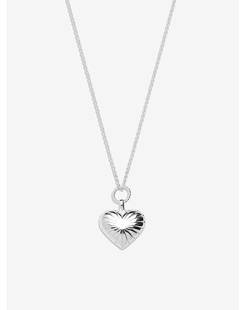 Simply Silver Ridged Heart Pendant