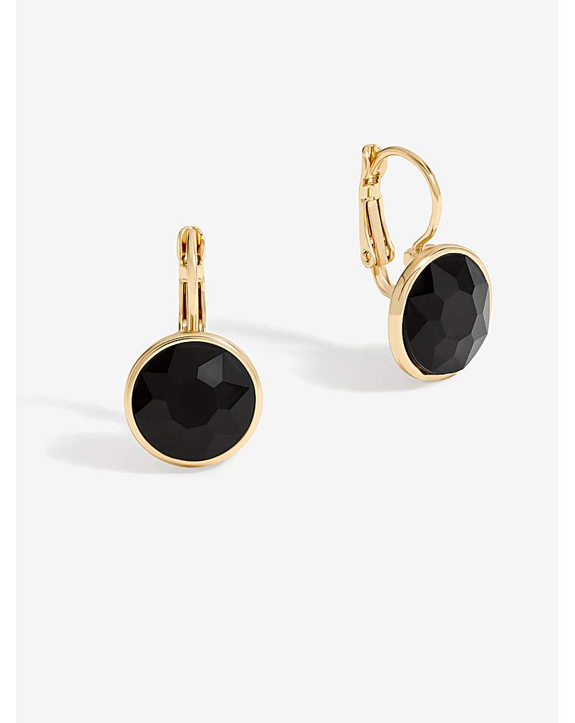 Mood Gold Black Round Mini Hoop Earrings