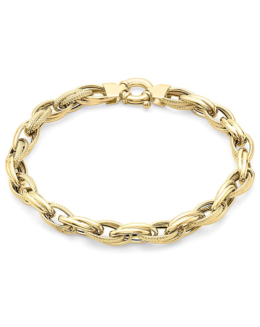 9 Carat Gold Chunky Textured Bracelet