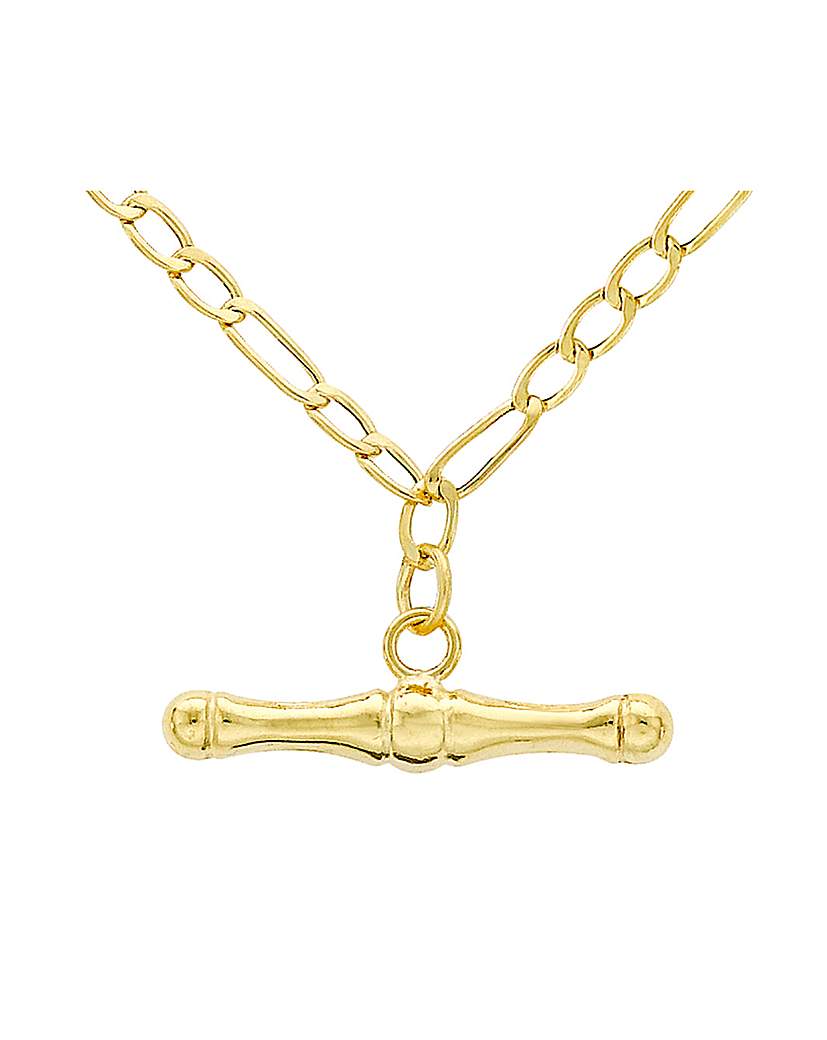 9 Carat Gold T-Bar Figaro Necklace