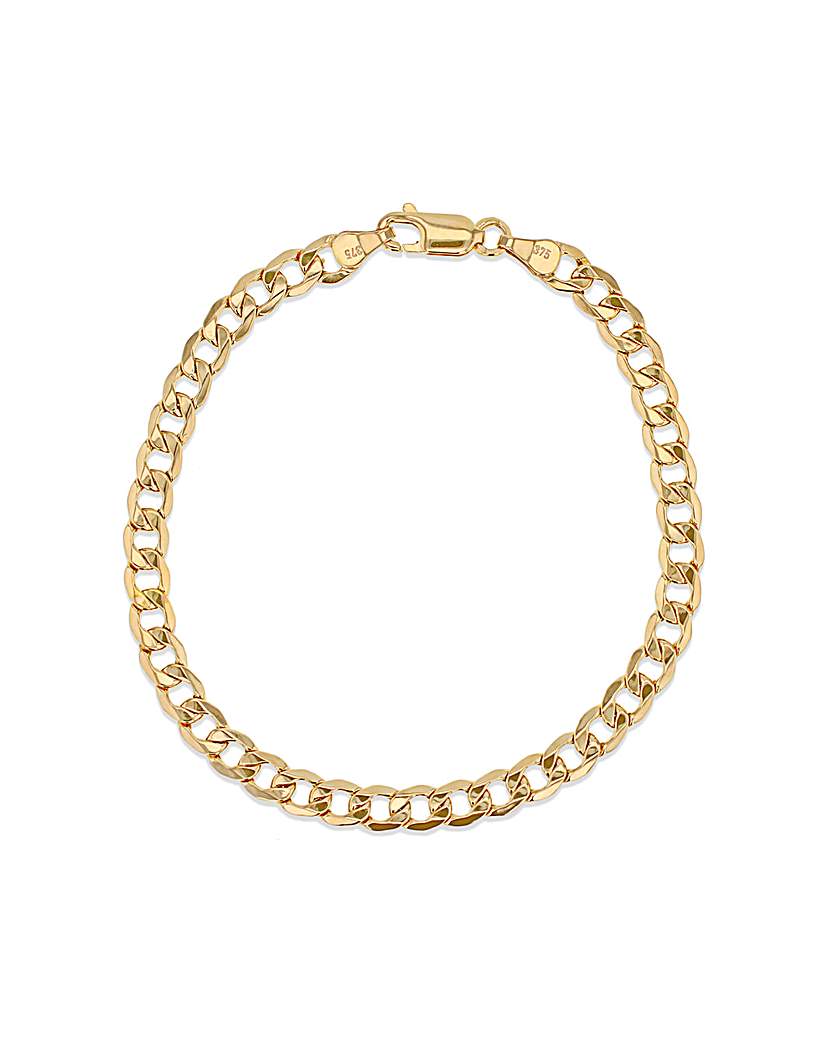 Gents 9 Carat Gold Hollow Curb Bracelet