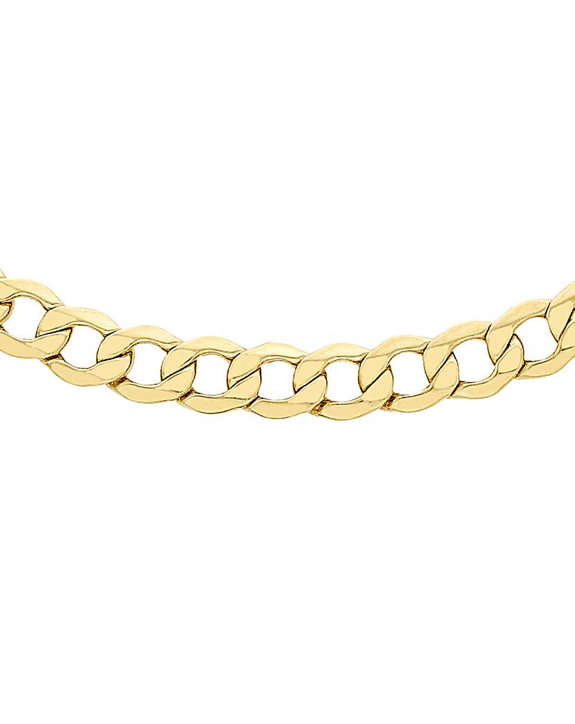 Gents 9 Ct Gold 1/4oz Hollow Curb Chain