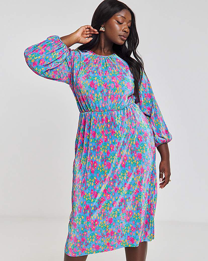 Cut Out Back Plisse Midi