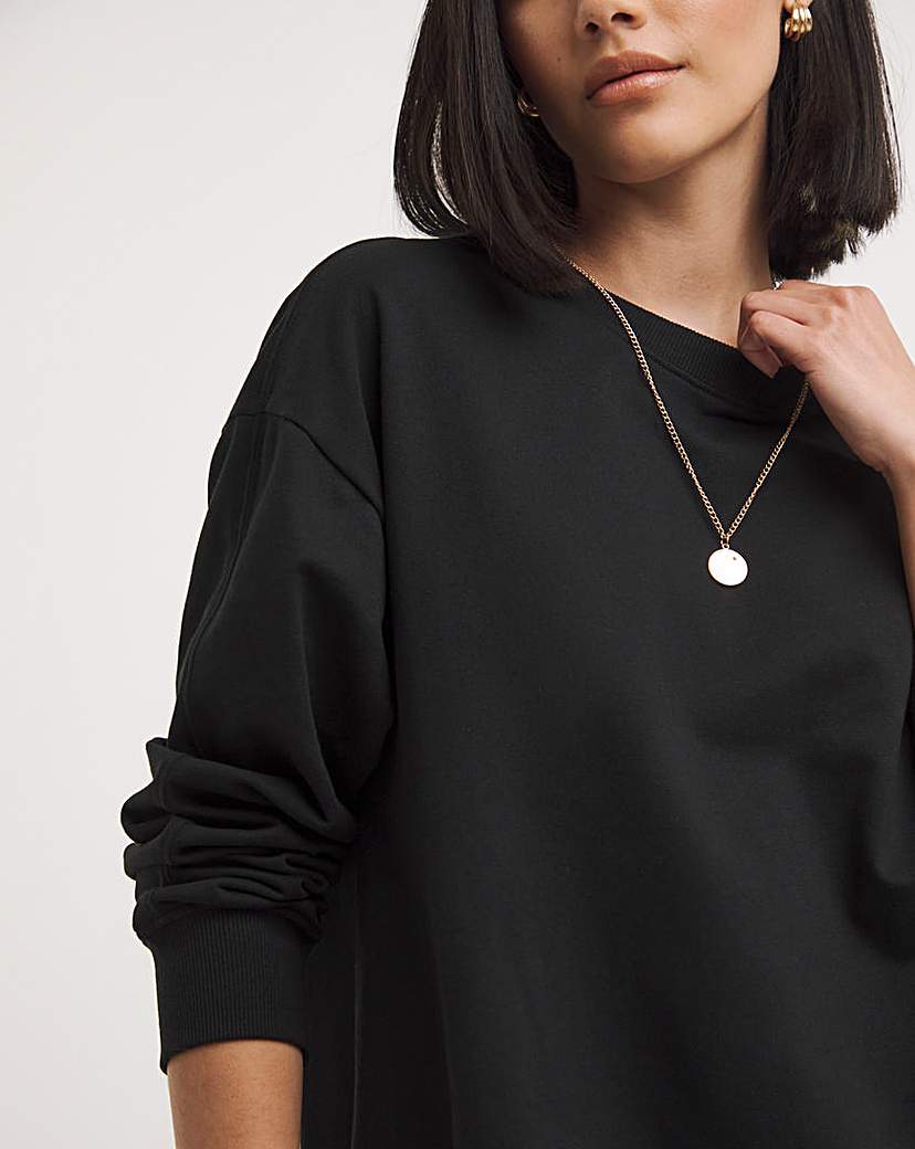 Black Midi Sweatshirt Dress