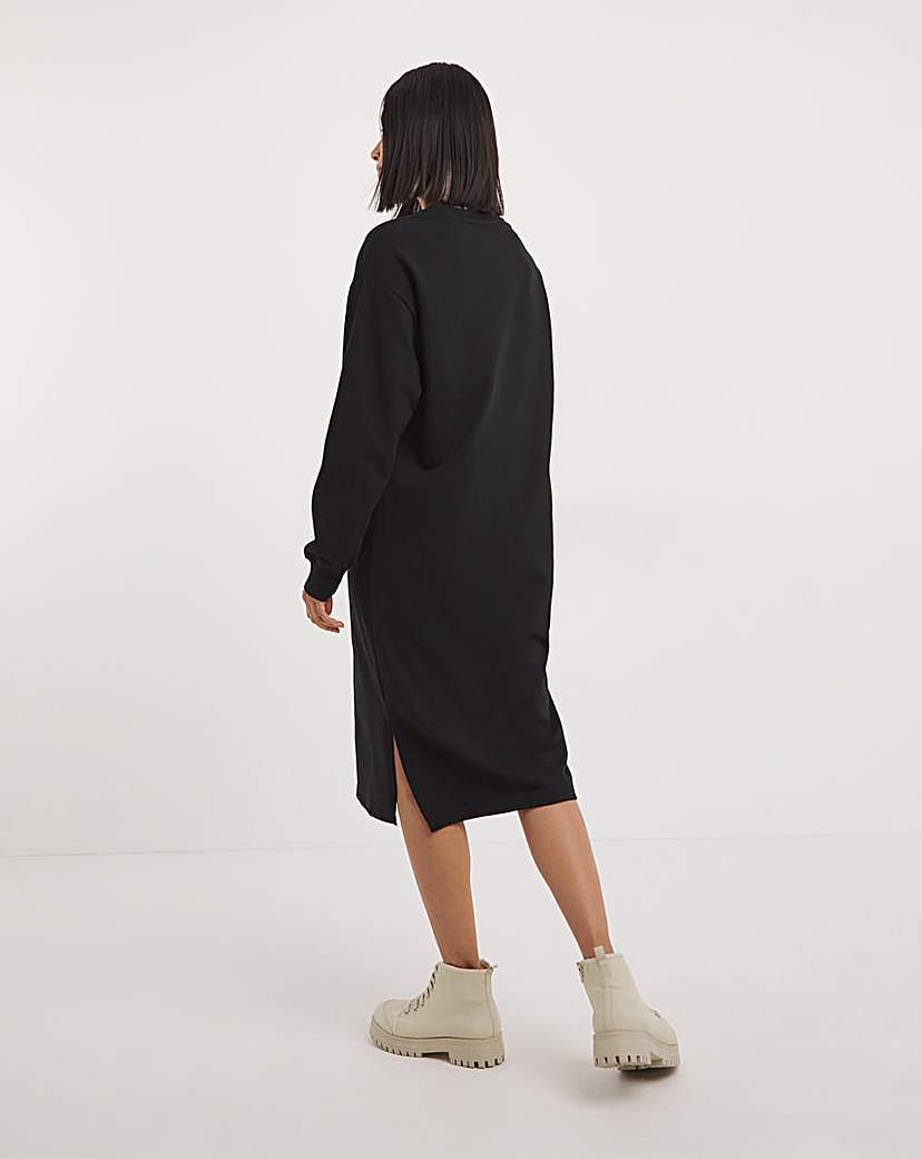Black Midi Sweatshirt Dress