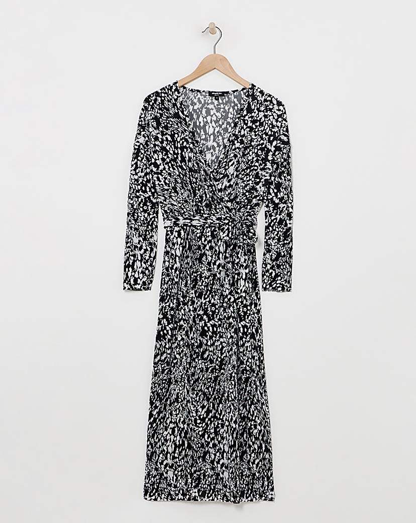 Plisse Wrap Front Midi Dress