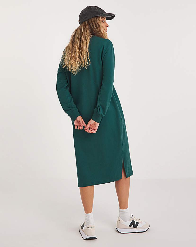 Green Midi Sweatshirt Dress