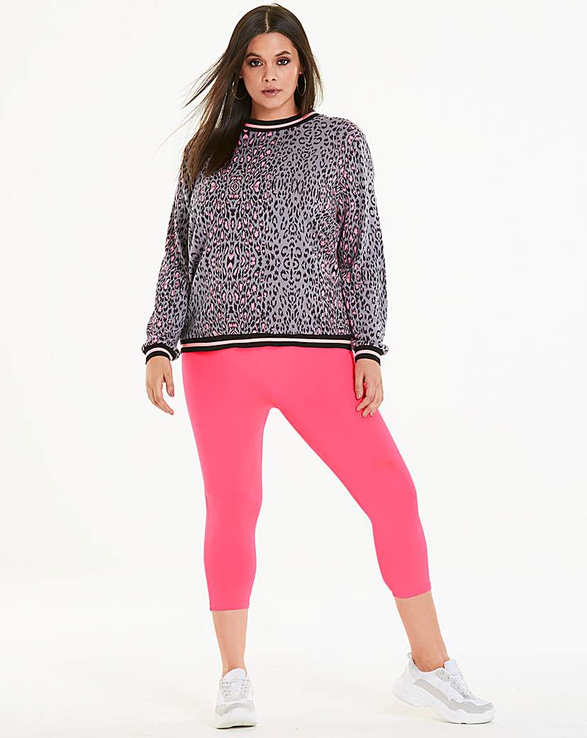 Image of Neon Crop Stretch Jersey Leggings