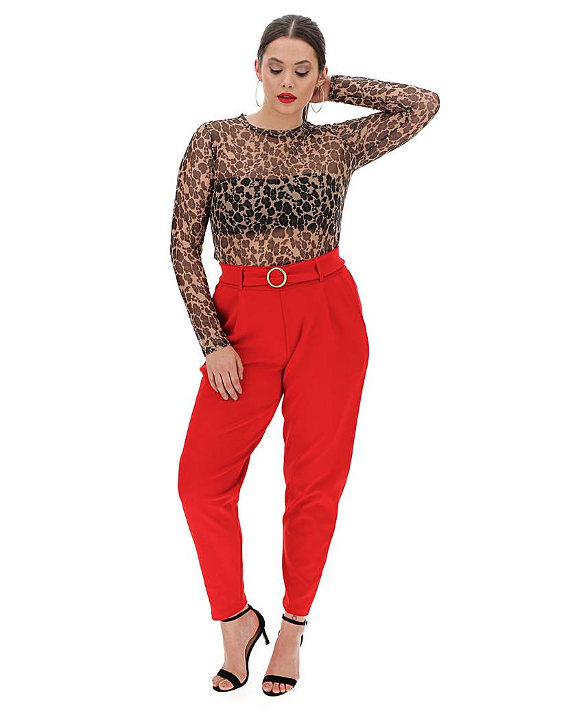 Image of Buckle Trim Ankle Grazer Trousers
