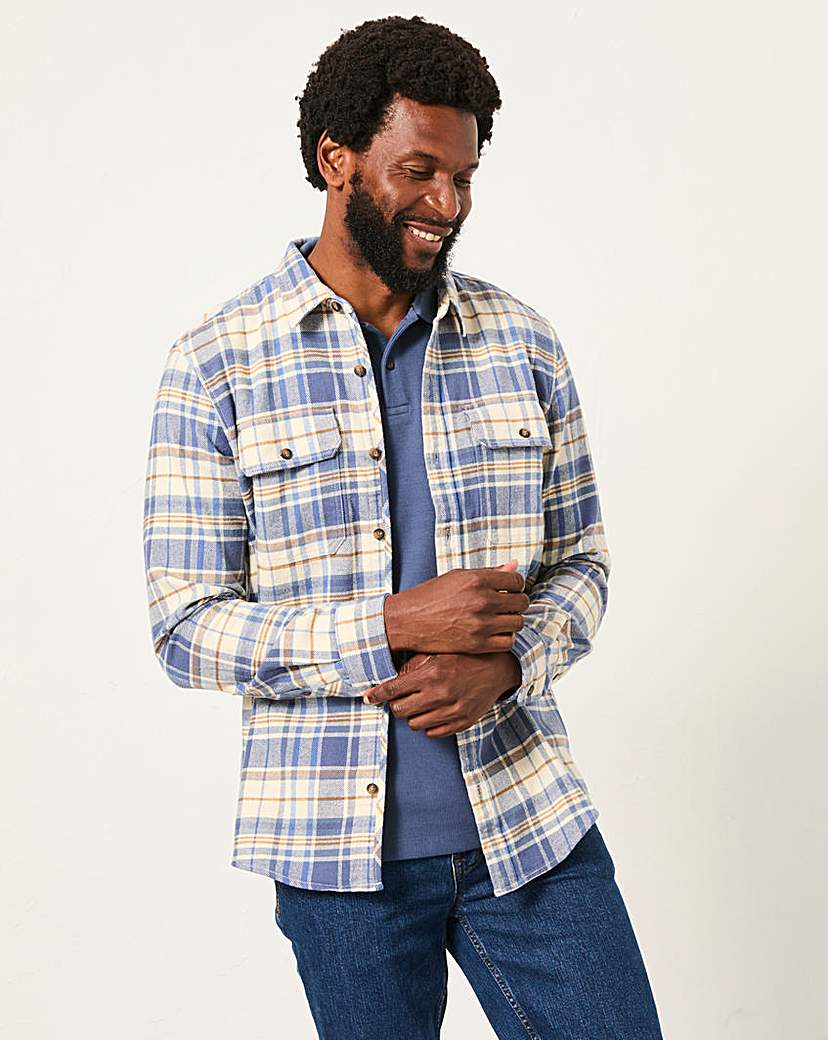 FatFace Alner Check Long Sleeve Shirt Blue …