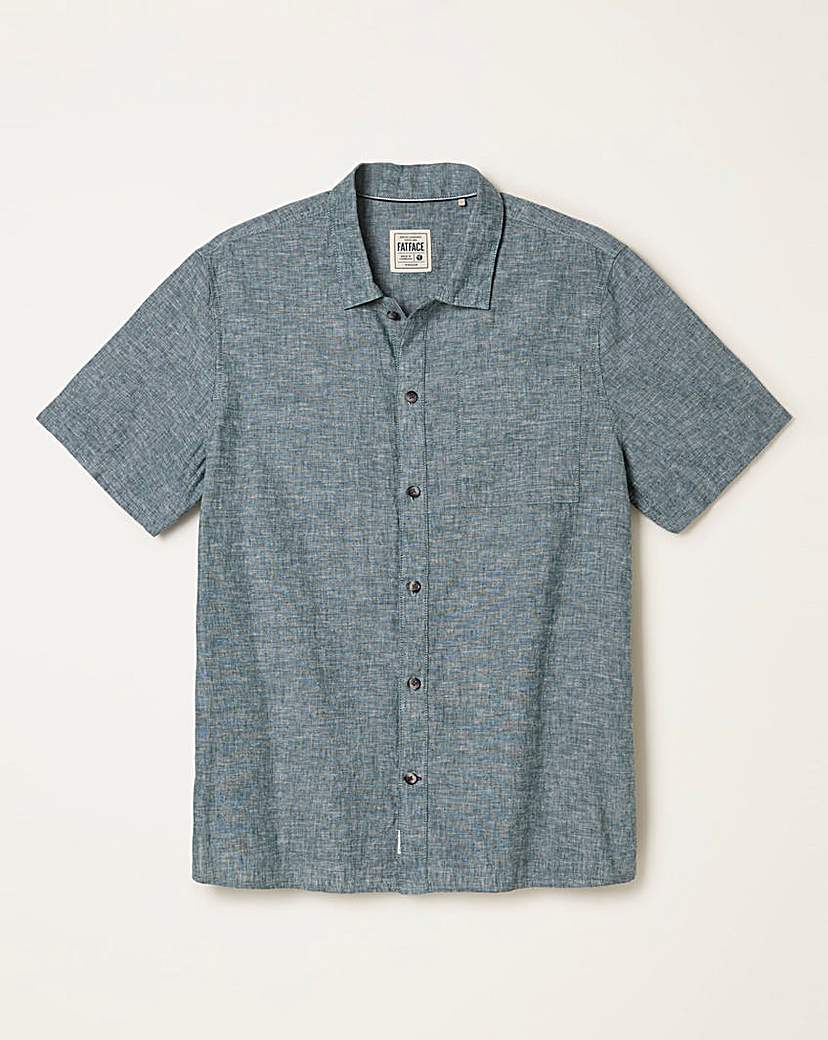 FatFace Bugle Linen Resort Shirt - Jade