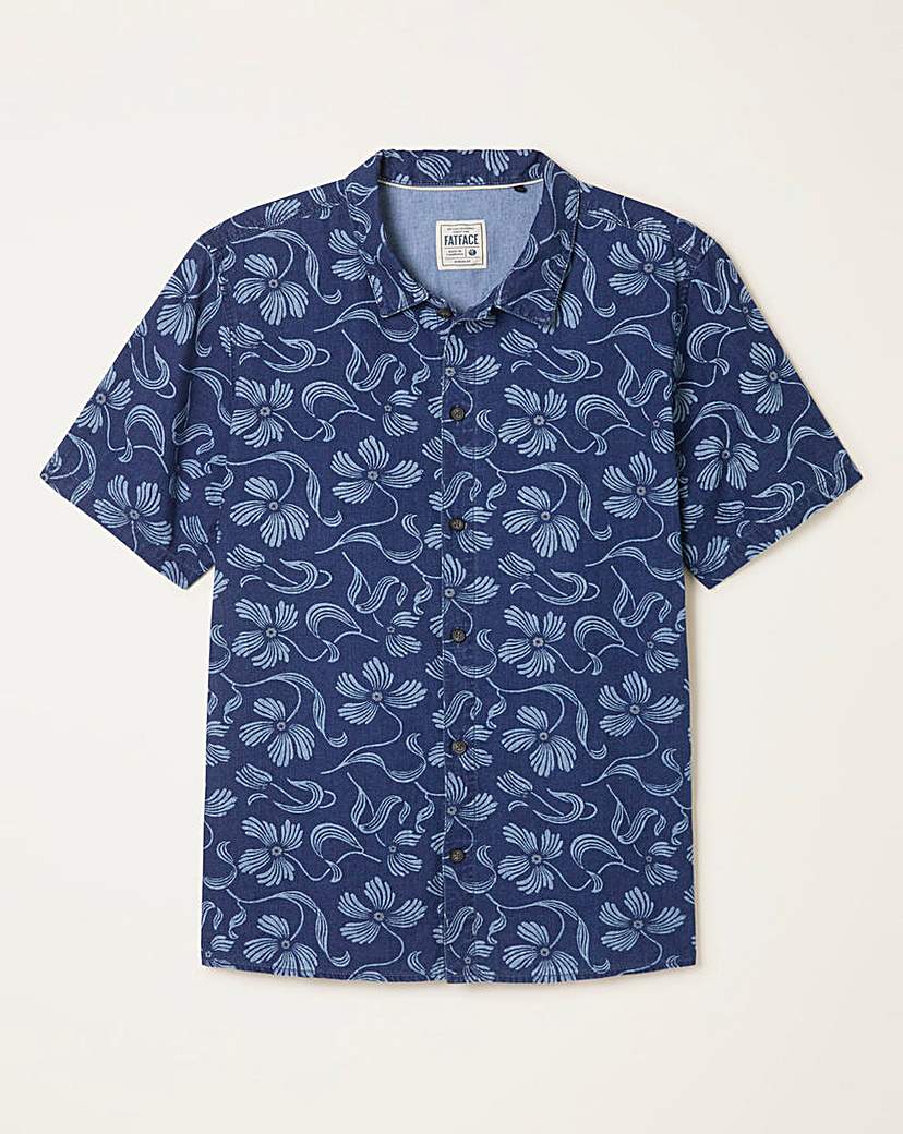 FatFace Hibiscus Print Shirt Indigo Indigo FatFace …