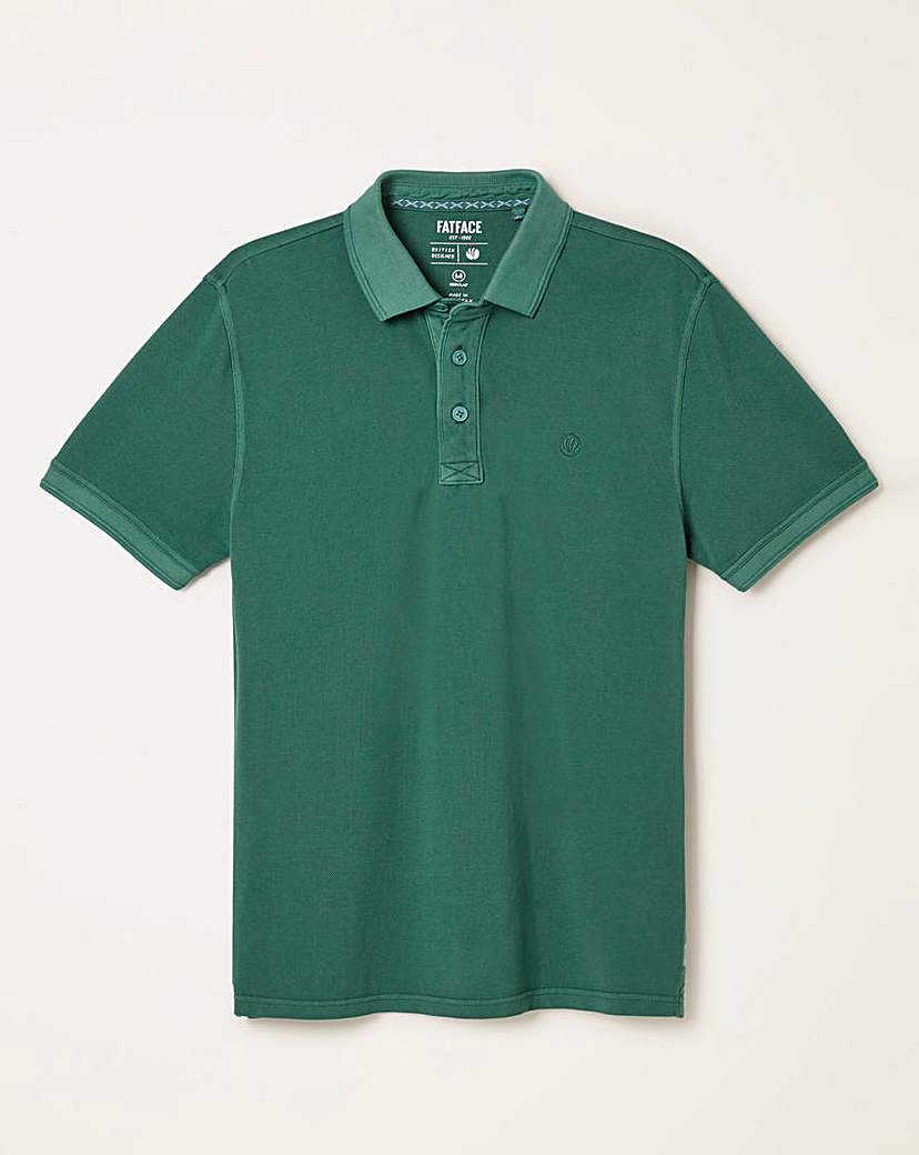 FatFace Pique Short Sleeve Polo Jade Jade …