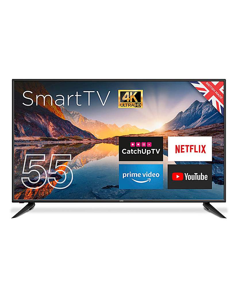 Cello 55in Smart 4K UHD TV with Freeview
