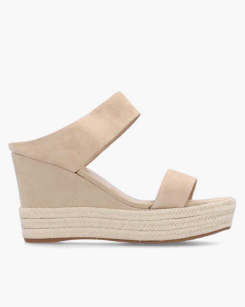 Daniel Regina Beige Suede Wedge Mules Beige - Daniel Footwear - Size: 36