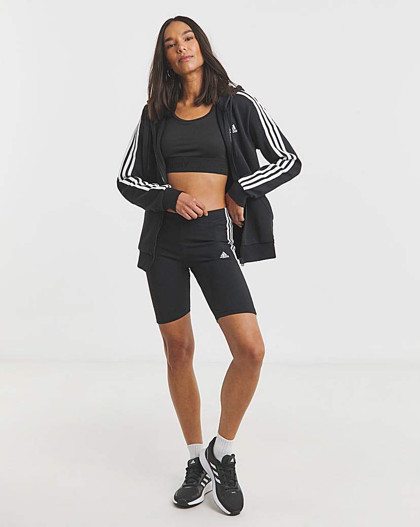 adidas 3 Stripes Fleece Full Zip Hoodie