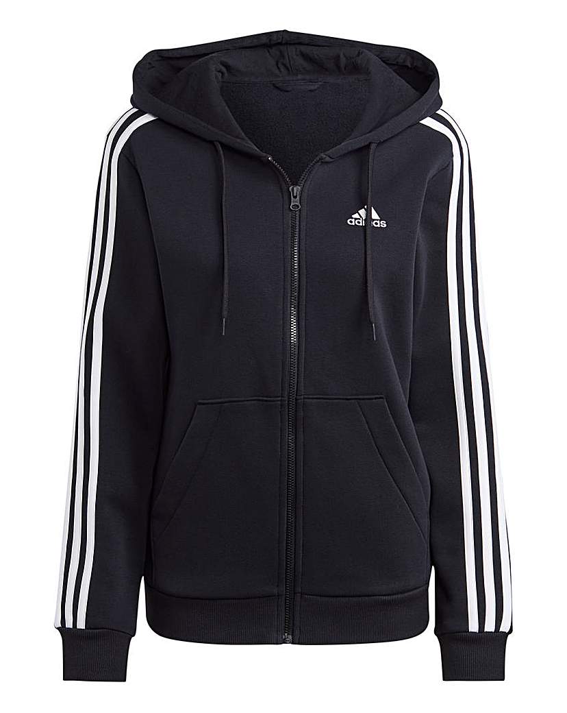 adidas 3 Stripes Fleece Full Zip Hoodie