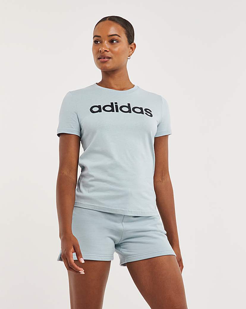 adidas linear essential t shirt shorts set