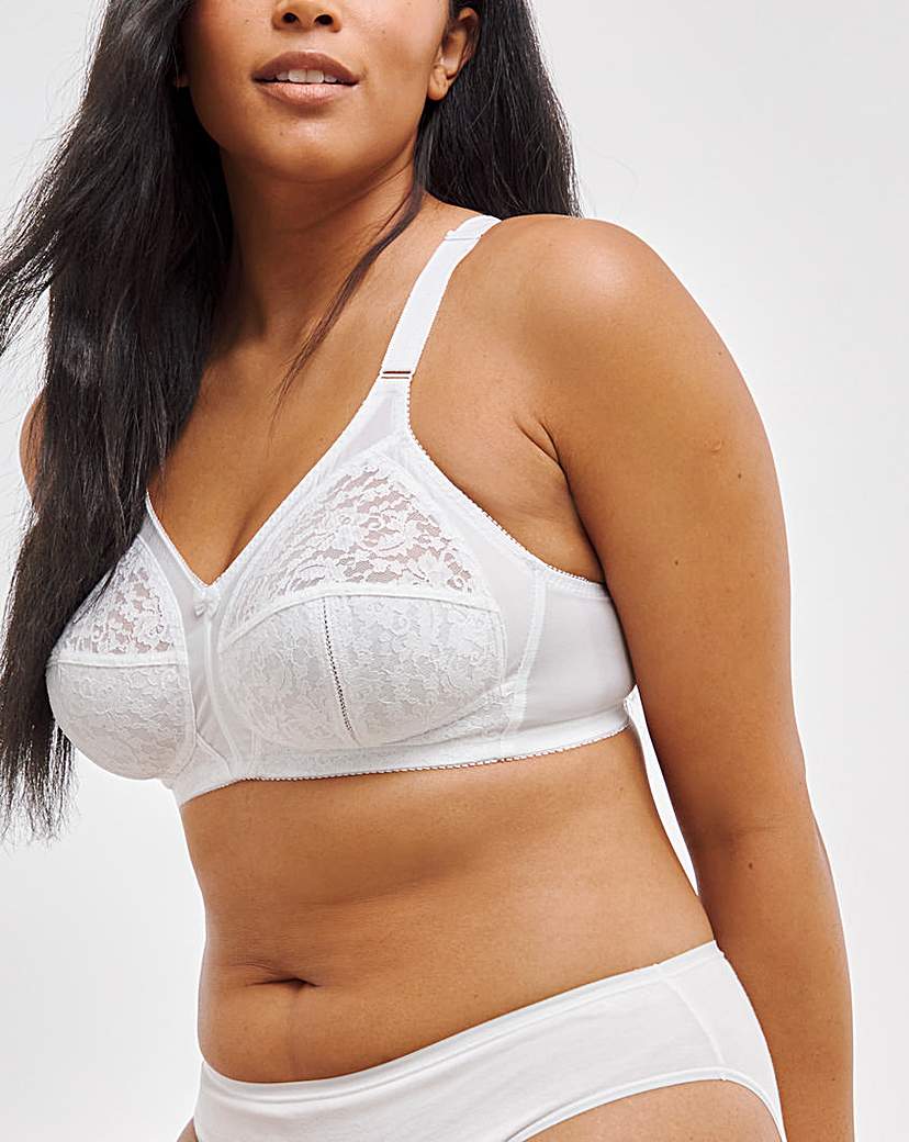 Dotty Full Cup Non Wired White Bra