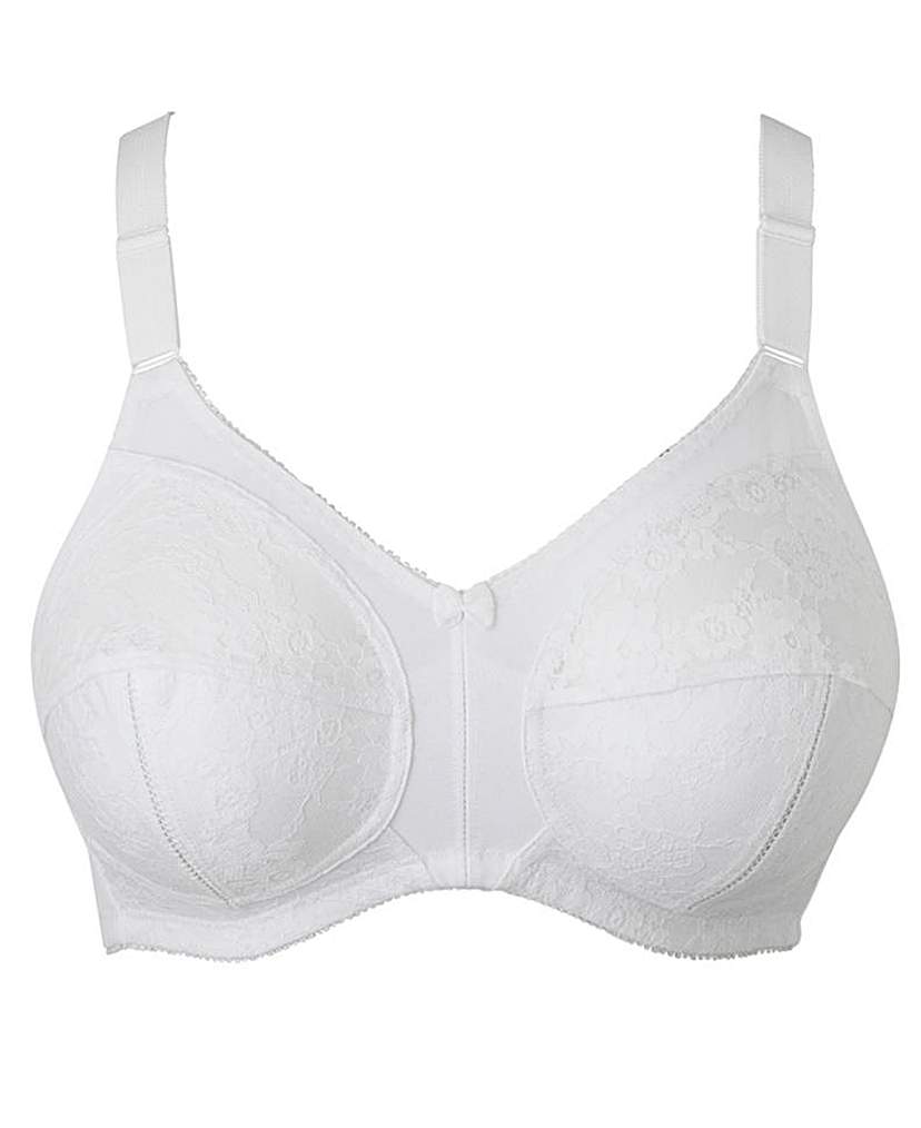 Image of Dotty Full Cup Non Wired White Bra