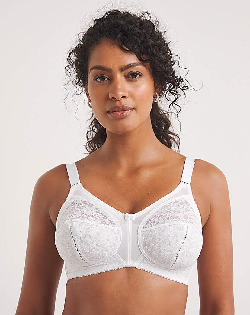 Dotty Full Cup Non Wired White Bra