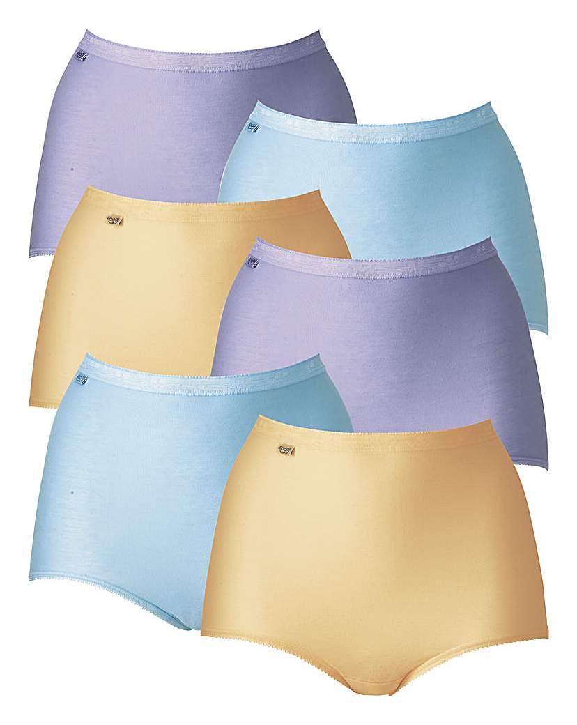 Image of Sloggi 6Pack Maxi Briefs, Brgt or Past