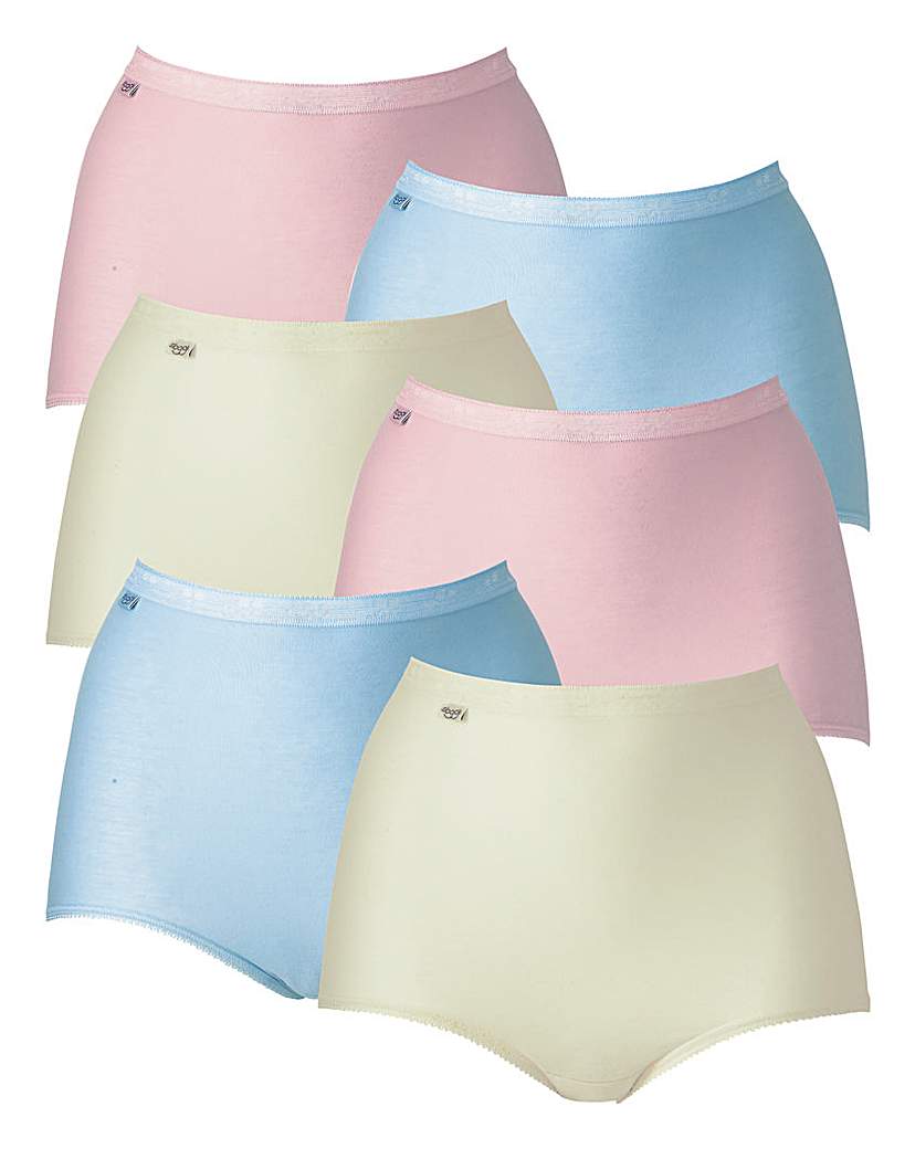 Image of Sloggi 6Pack Maxi Briefs Brgt or Past