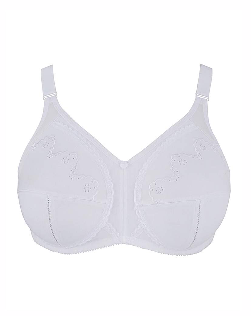 Image of Dotty Embroidered Non Wired White Bra