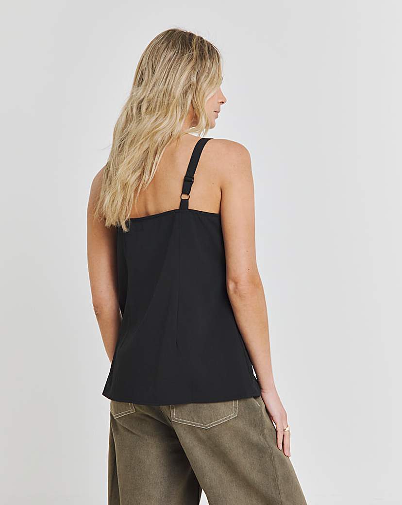 Black Lightweight Scoop Neck Cami Top