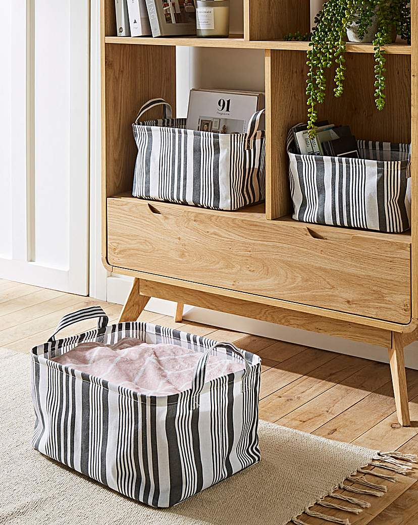 Set of 3 Stripe Storage Basket