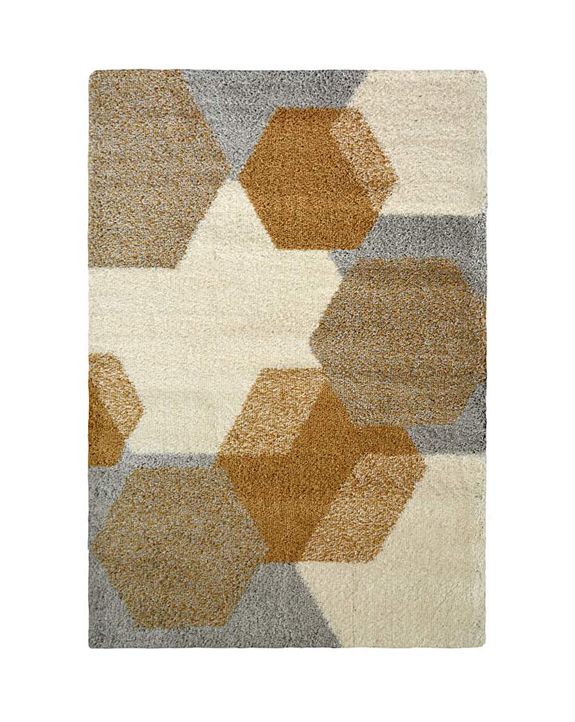 Snug Shaggy Cozy Hexagons Rug