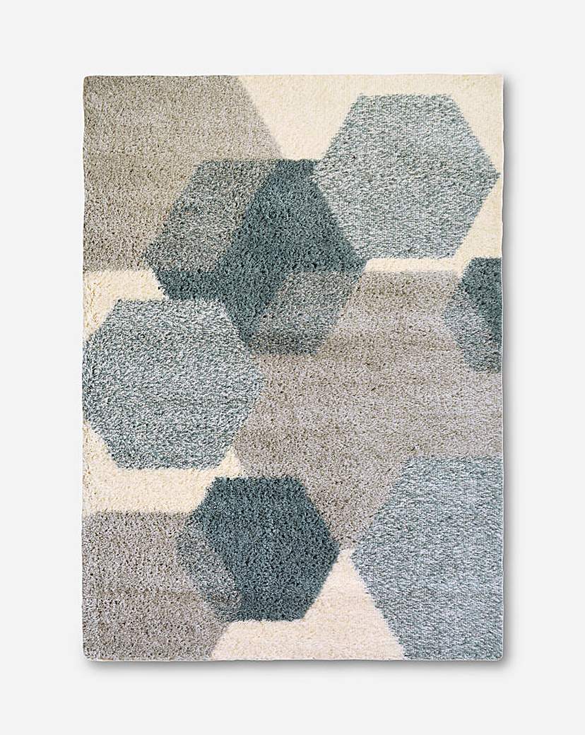 Snug Shaggy Cozy Hexagons Rug