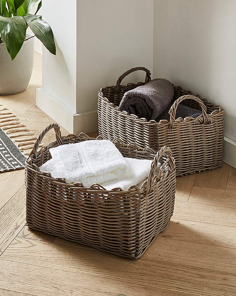 Set of Two Woven Storage Basket