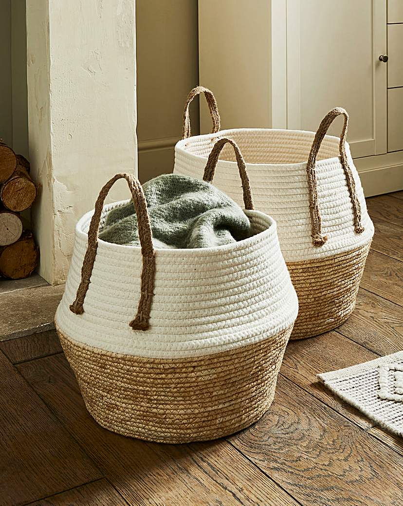 Julipa Set of Two Natural Belly Basket