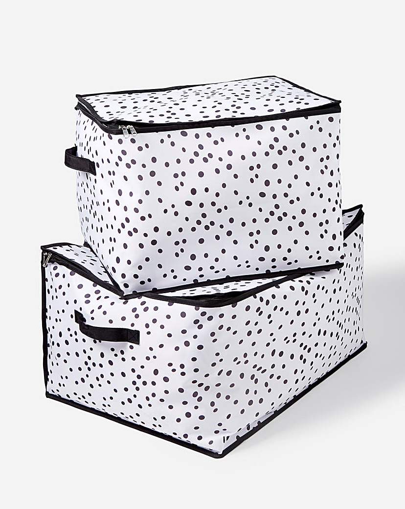 Set of Two Polka Dot Storage Bags