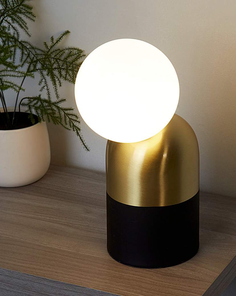 Matt Black & Satin Brass Lamp