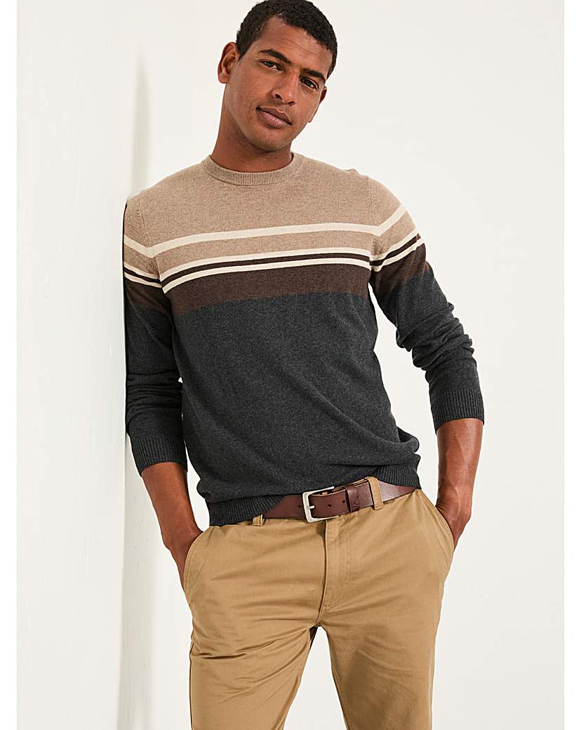 FatFace Rye Stripe Jumper - Grey