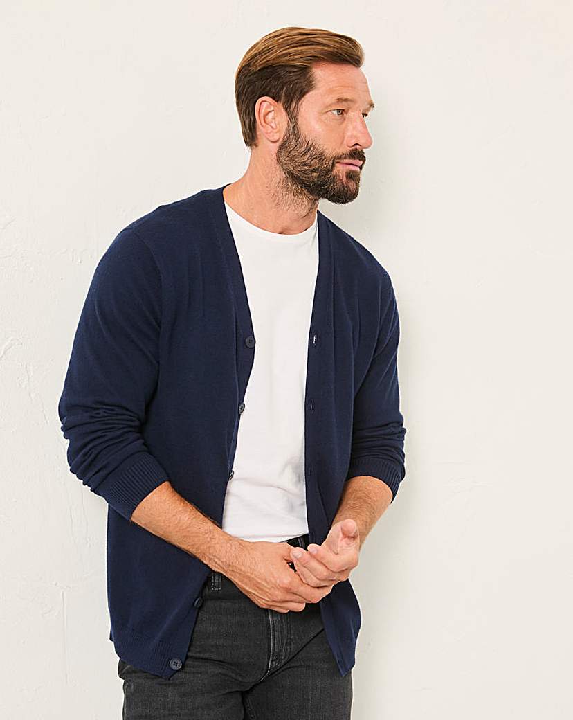 Fatface Navy Rye Knitted Cardigan - : Large