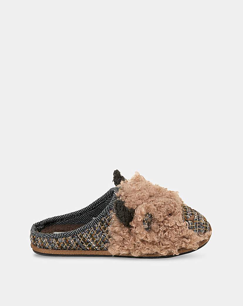 New In - FatFace Hamish Cow Slipper - Brown