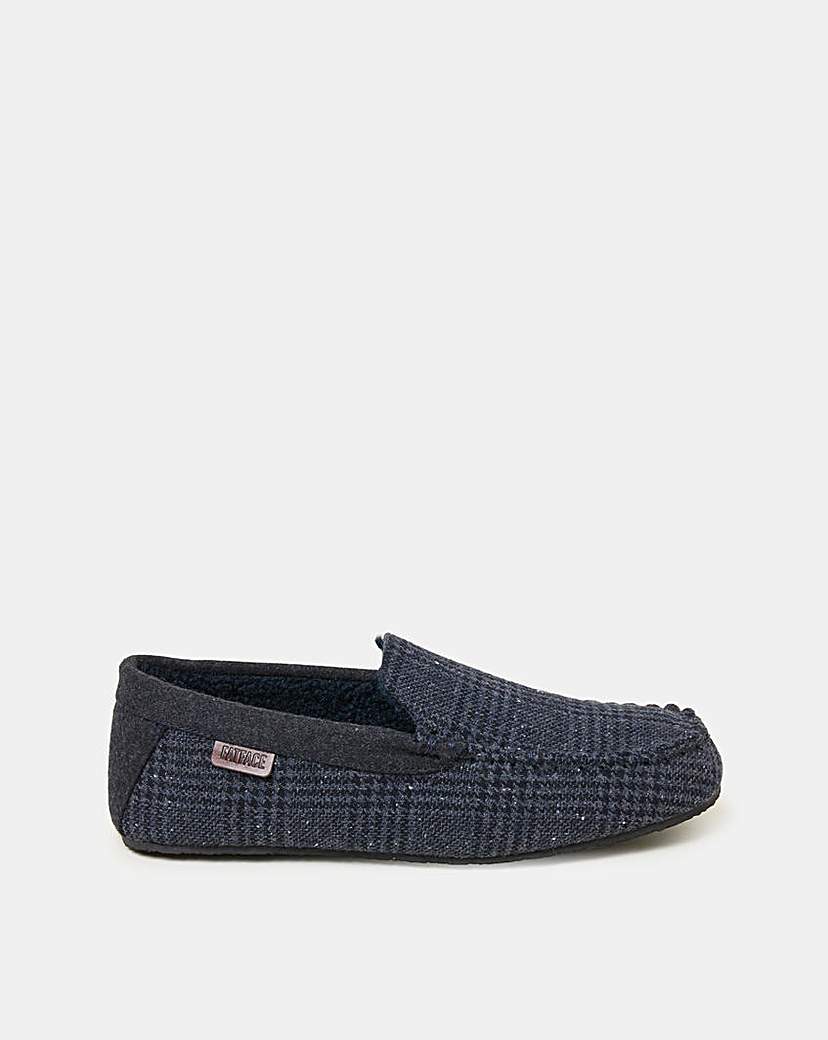 New In - FatFace Noah Moccasin Slipper - Navy