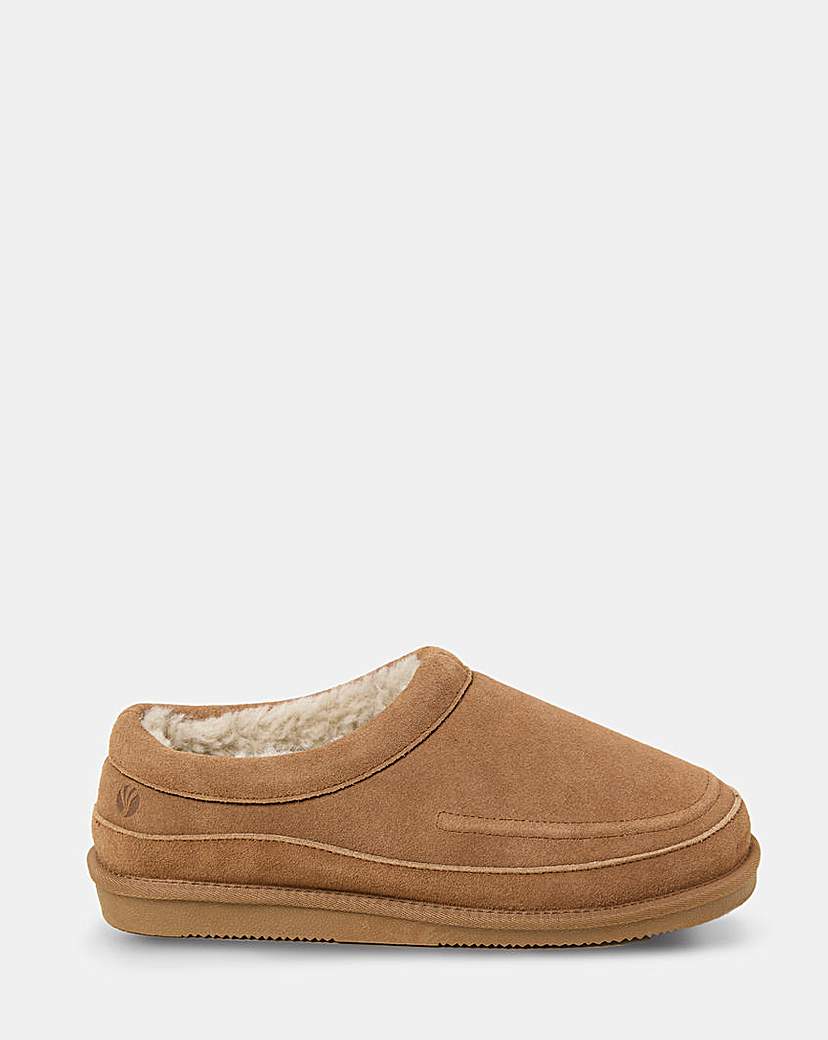 New In - FatFace Lewis Suede Slipper - Tan