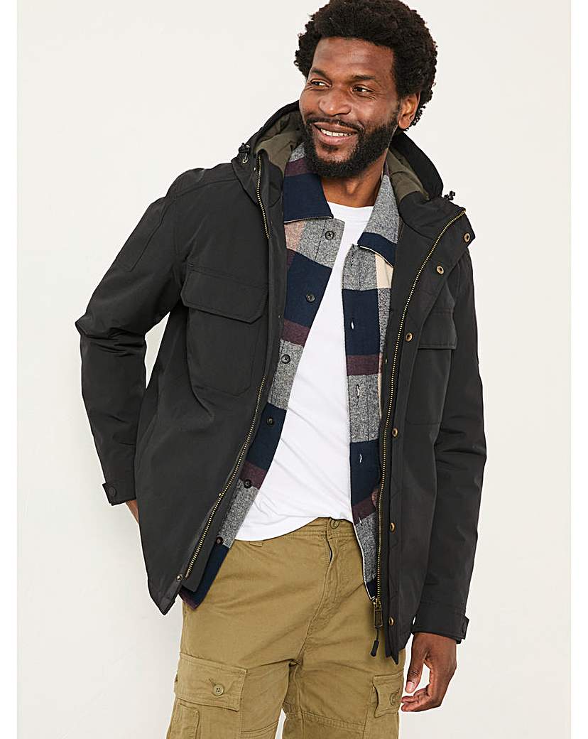 New In - FatFace Truro Waterproof Jacket - Black