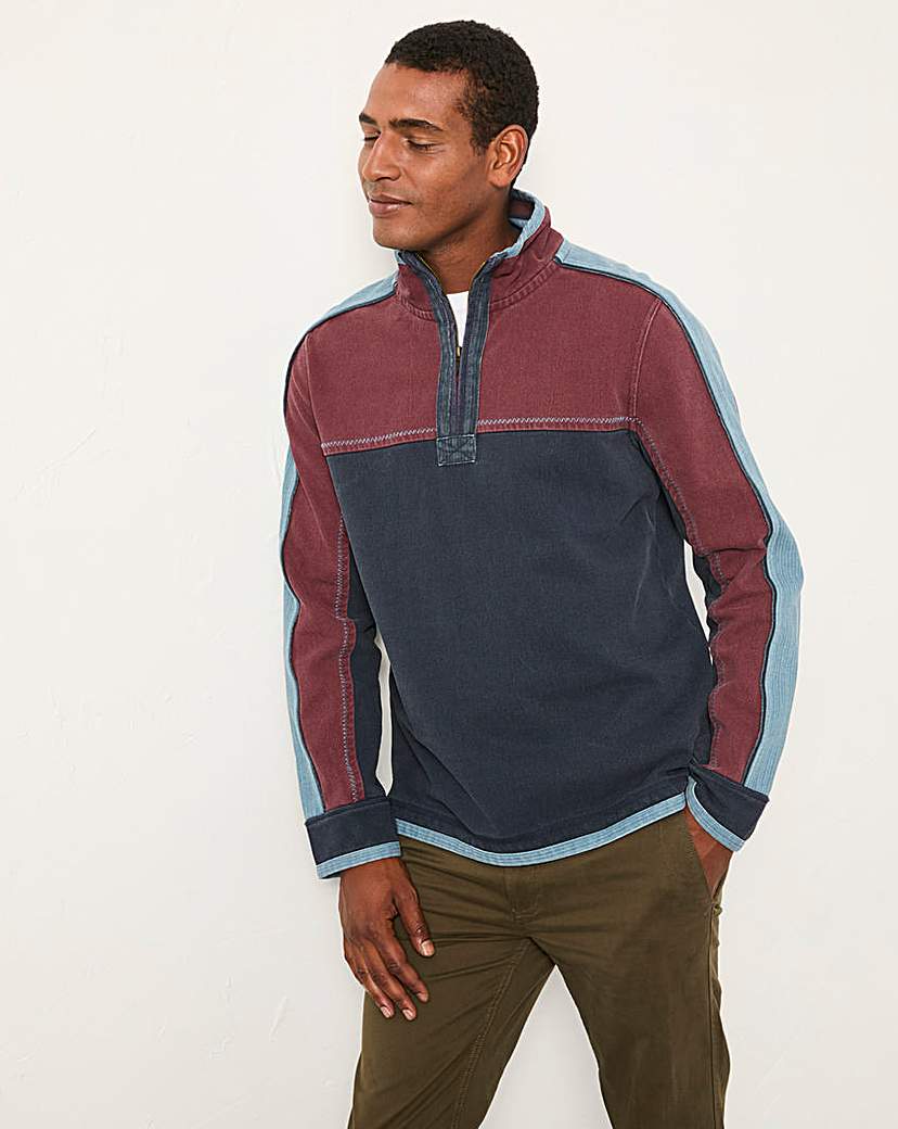 New In - FatFace Airlie Yoke Sweatshirt - Navy